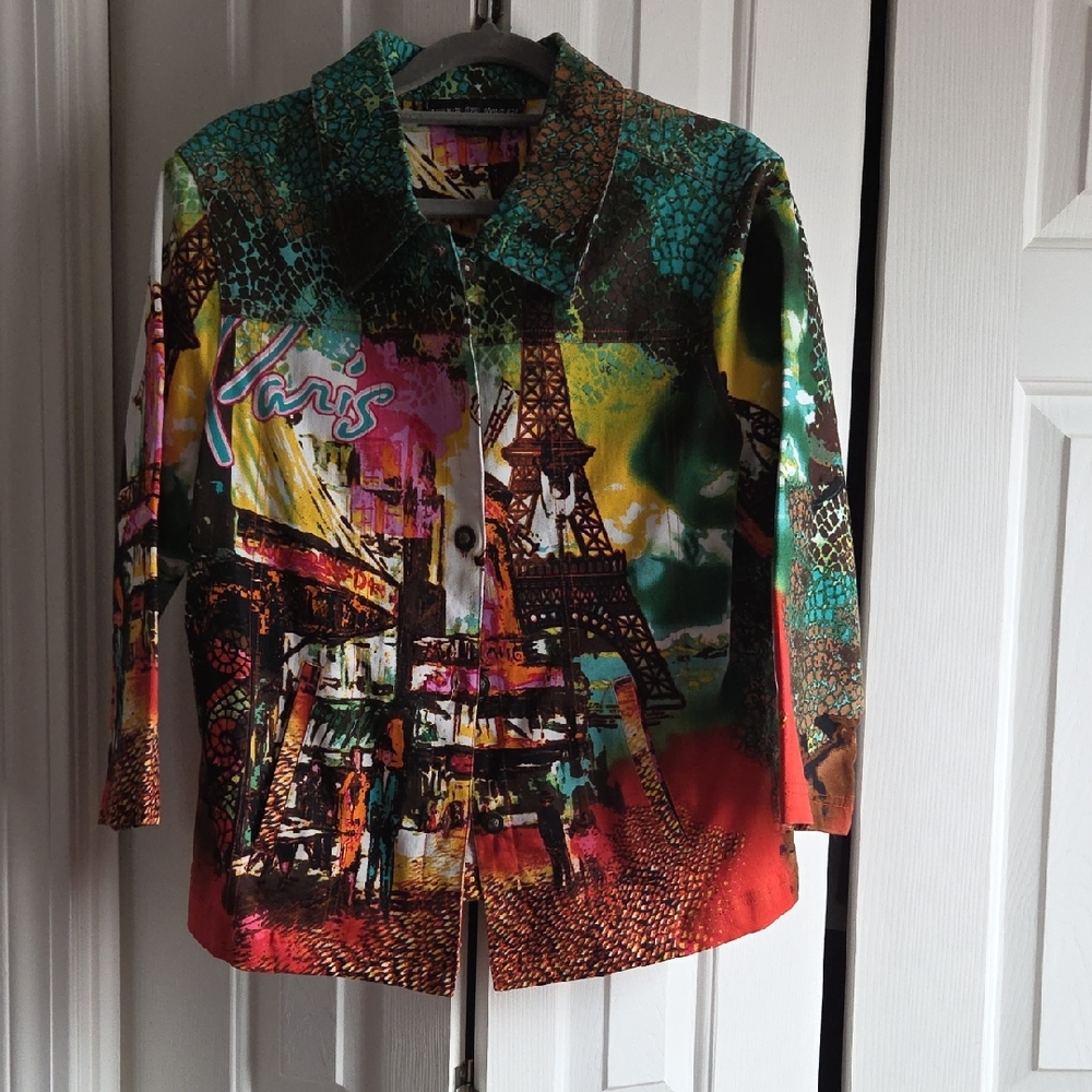 Colorful Jacket with Paris Print